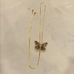 Vintage Gold Plated butterfly Necklace